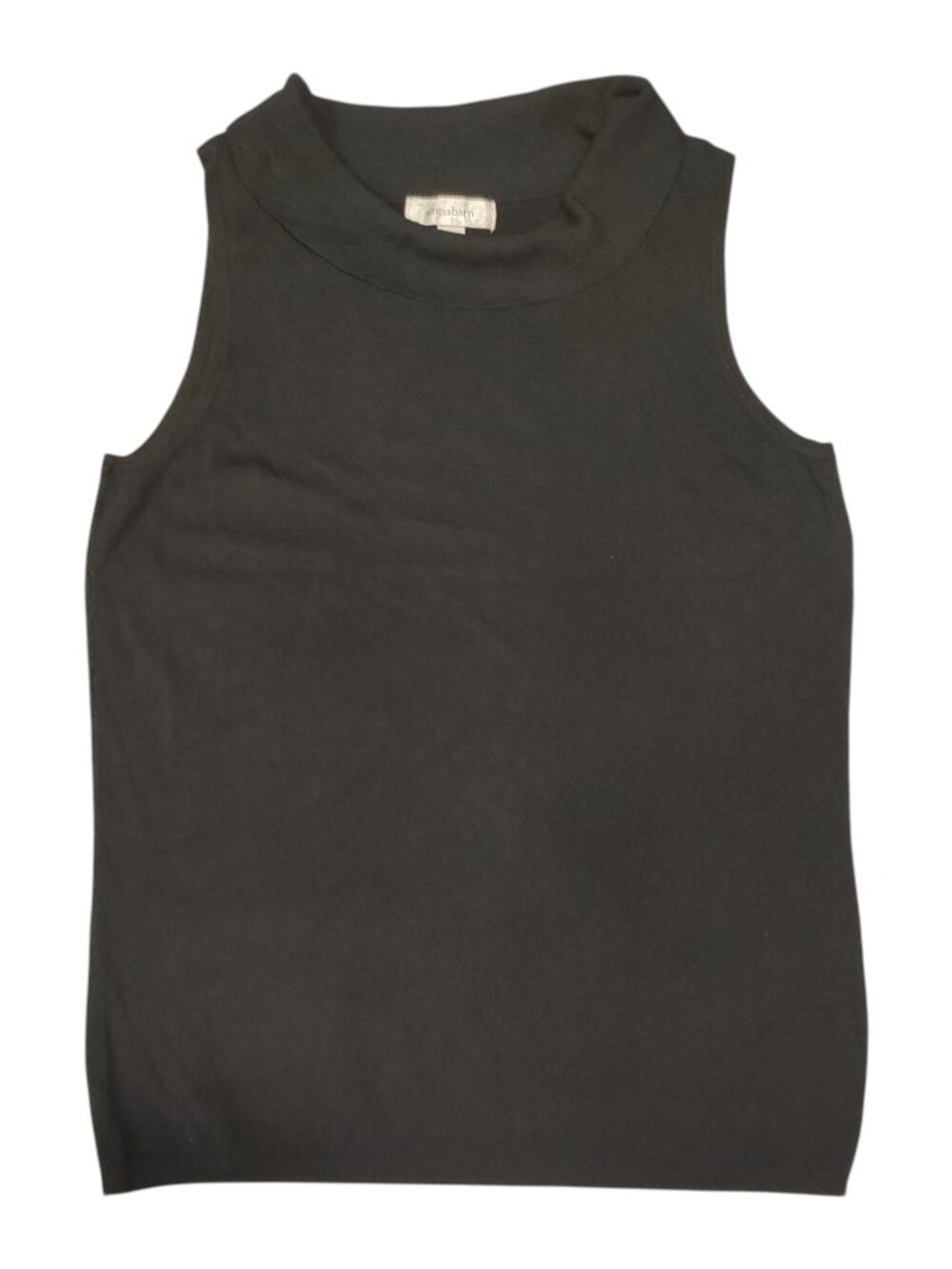 Dressbarn Formal Black Tank Top Blouse Mock Neck Size Large